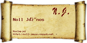 Noll János névjegykártya