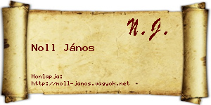 Noll János névjegykártya